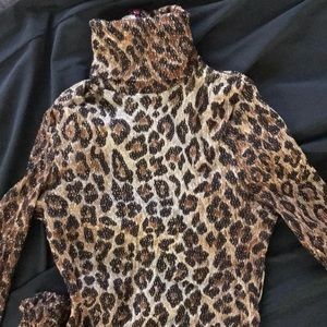 D&G sheer leopard print top with back zipper